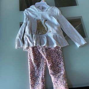 Carter’s matching shirt and fleece lined pants.